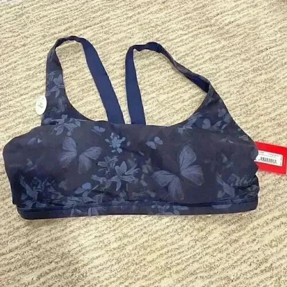 NWT SPANX printed low impact sports bra IN MIDNIGHT GARDEN Sz L - Picture 3 of 5